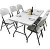 6-Piece Folding Table and Chair Set Black Frame thumb 0