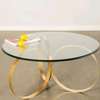 Round glass table with spiral stands thumb 1