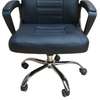 Office chair: Black swivel ergonomic leather seat thumb 2