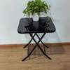 Black Metal Folding Glass Dinning Table thumb 0