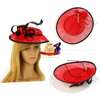 Red/Black Flower Mesh Hat Fascinator thumb 1