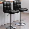 Chrome Base Leather Height Adjustable Counter Barstool thumb 2