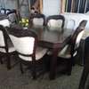 6 seater dining table made by hand wood maonganyi thumb 1