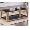 Black Metal With Top Golden Glass Table Coffee thumb 6