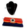 Womens Blue maasai clutch bag with necklace thumb 4