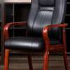 Office Chair: Luxury Mahogany Arm Visitor Chair thumb 2
