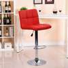 Red Velvet Leather Swivel Barstool with Backrest thumb 4