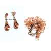 Womens Peach Crystal Earrings with Matching Keyholder thumb 0
