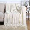 Knitted throw blankets with tassel thumb 4