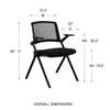 Office Chair: Black Foldable Fabric Ergonomic Chair thumb 2