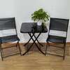 Black Metal Folding Glass Dinning Table thumb 1
