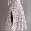Floral Dress White Bow Straps Flared Skirt thumb 2