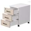 White 3 Drawer Wooden Pedestal Cabinet thumb 1