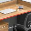 Office Desk: Brown 4-Way Modular Office Workstation thumb 1