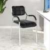 Office seat: Stackable leather catalina chair with amrest thumb 0