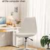 Office Seat: Armless White Swivel Home Chair With 5 Rolls thumb 2