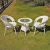 White Outdoor Rattan Dining Set thumb 1