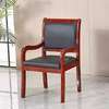 Oak Wood-Black Leather Executive Visitors Chair thumb 7