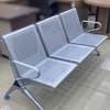 3-Person Stainless Steel Reception Waiting Bench with Arms thumb 0