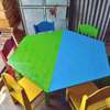 Colorful Kids Table Set Hexagonal 6 Chairs Foldable thumb 8