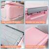 Foldable storage box home organizer with lid - Pink thumb 5
