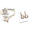 Womens Golden Triangular Armlet with pair earrings thumb 0