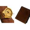 Mens Bamboo leather watch and cardholder thumb 0
