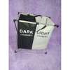 2 Compartments Lights And Darks Foldable Washing Basket - Black Rice thumb 0