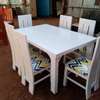 6-Seater white mahogany dining table thumb 0