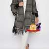 Patterned Knitted Poncho Shawl with Sleeves thumb 0