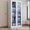 2 Door Full Glass Mettallic Office Cabinet thumb 0