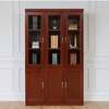 3 Door Glass Display Mahogany Office Storage Cabinet thumb 0