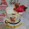 Custom Floral Birthday Cake Personalized Name thumb 2