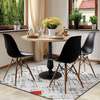 Plastic Wooden Base Armless Home Dining Chair thumb 1
