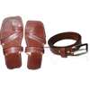 Mens Brown Leather sandals and belt combo thumb 0
