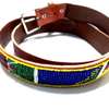 Mens Multi beaded Maasai Leather Belt thumb 0