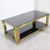 Black Metal With Top Golden Glass Table Coffee thumb 5