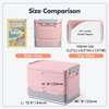 Foldable storage box home organizer with lid - Pink thumb 4