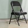 Office Foldable Black Upholstered Seating Chair thumb 2