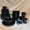 24pcs ALL BLACK CERAMIC DINNER SET thumb 0