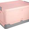 Foldable storage box  with lid home organizer -Large pink thumb 1