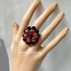 Red Flower Shaped Crystal Metal Band thumb 0