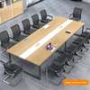 8-Person Wooden Conference Table with Metal Legs thumb 1
