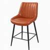 Brown Leather Non-Adjustable Counter Bar Stool thumb 8