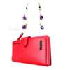 Womens Red Leather wallet and earrings thumb 0