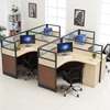 Office Desk: 4-user Curved Workstation With Partition Panels thumb 0