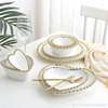 The 30pcs Nordic classy dinner set with gold rim. thumb 4