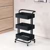 3 tier kitchen trolley rack with 2 lockable wheels thumb 0