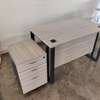 Office Desk With 3 Drawer Mobile Pedestal thumb 1