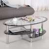 Luxury Two-Tier Oval Glass Home Office Coffee Table thumb 6